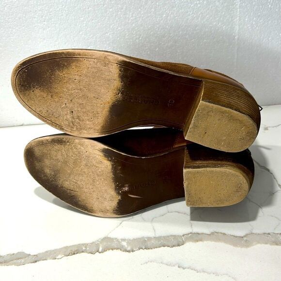 Charles By Charles David | Yasmin Mid Heel Women’s Brown Leather Ankle Boots - Picture 7 of 12